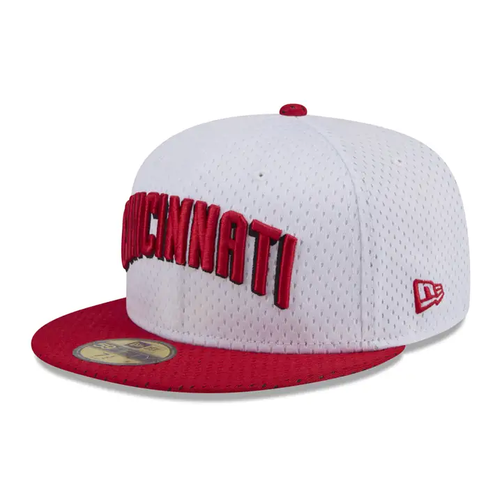 CINCINNATI REDS MLB WHITE BP Mesh 59FIFTY BLA/ROU 25E ANN