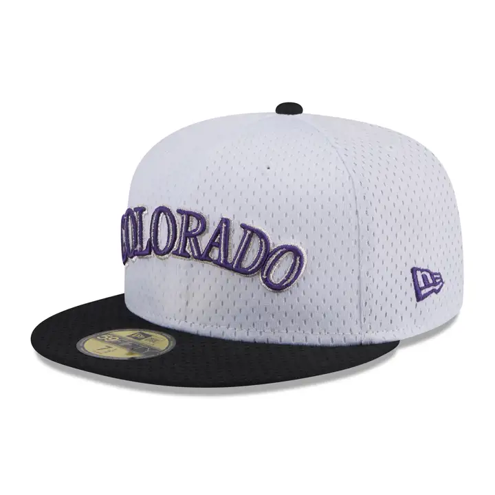 COLORADO ROCKIES MLB WHITE BP Mesh 59FIFTY WHT/BLK INAUGURAL