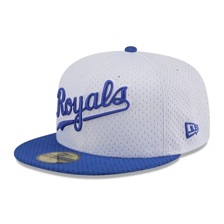 KANSAS CITY ROYALS MLB WHITE BP Mesh 59FIFTY WHT/BLEU 25TH A
