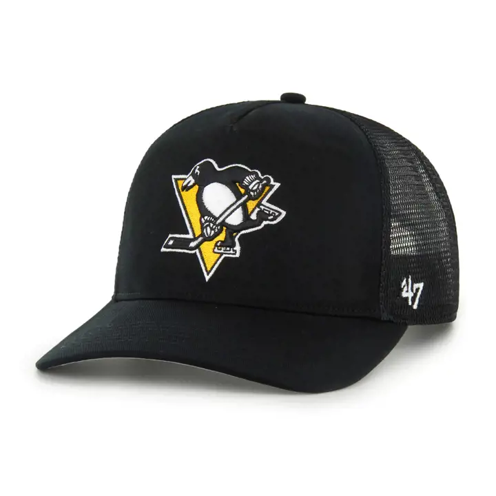 PITTSBURGH PENGUINS LNH Casquette Trucker Filet 47 Hitch Noire Actuel