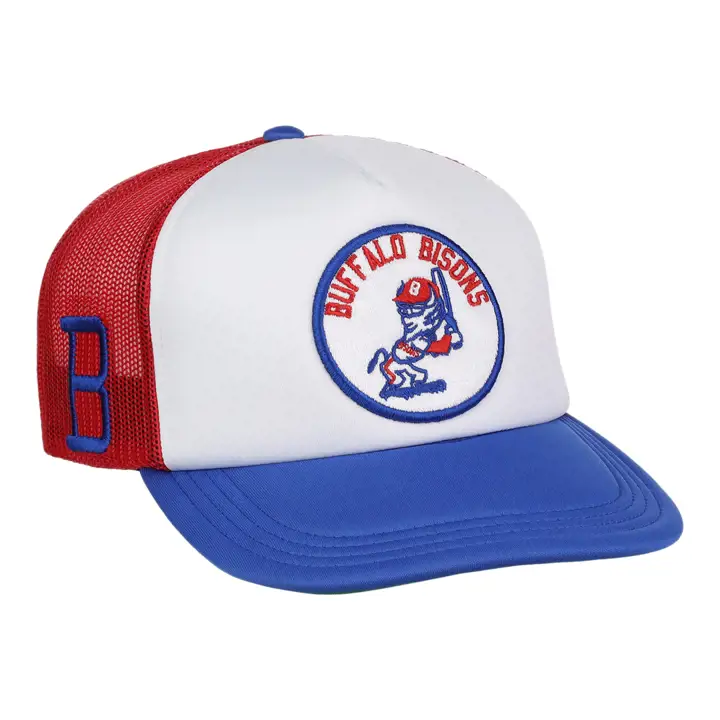 Casquette trucker vintage en mousse Buffalo Bisons EFF MiLB WHT/ROUGE/BLEU