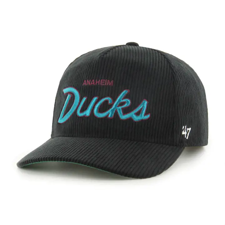 ANAHEIM DUCKS LNH Casquette corduroy 47 Hitch noire vintage