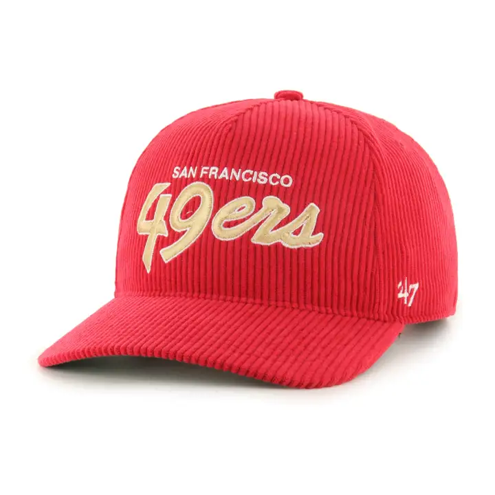 SAN FRANCISCO 49ERS NFL Casquette Hitch RF en velours côtelé '47, coloris rouge