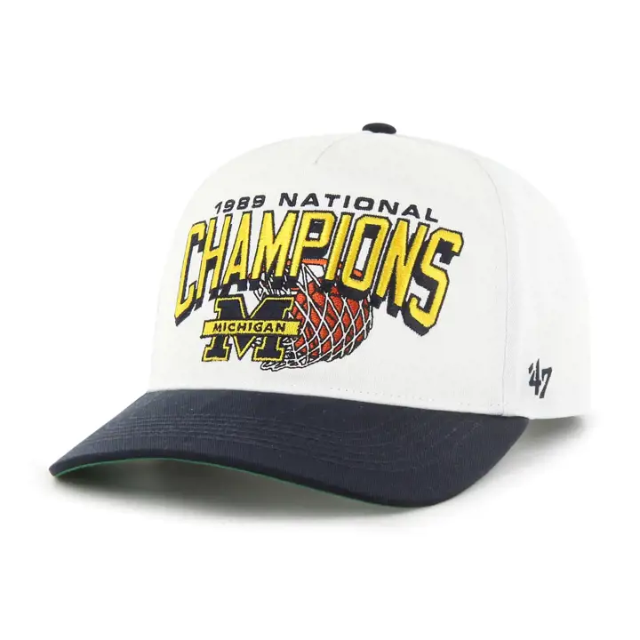 MICHIGAN WOLVERINES NCAA Arch Champs 47 Hitch BLANC 1989