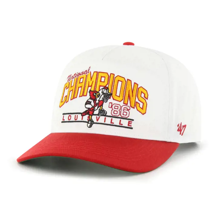 LOUISVILLE CARDINALS NCAA Arch Champs 47 Hitch WHT 1986