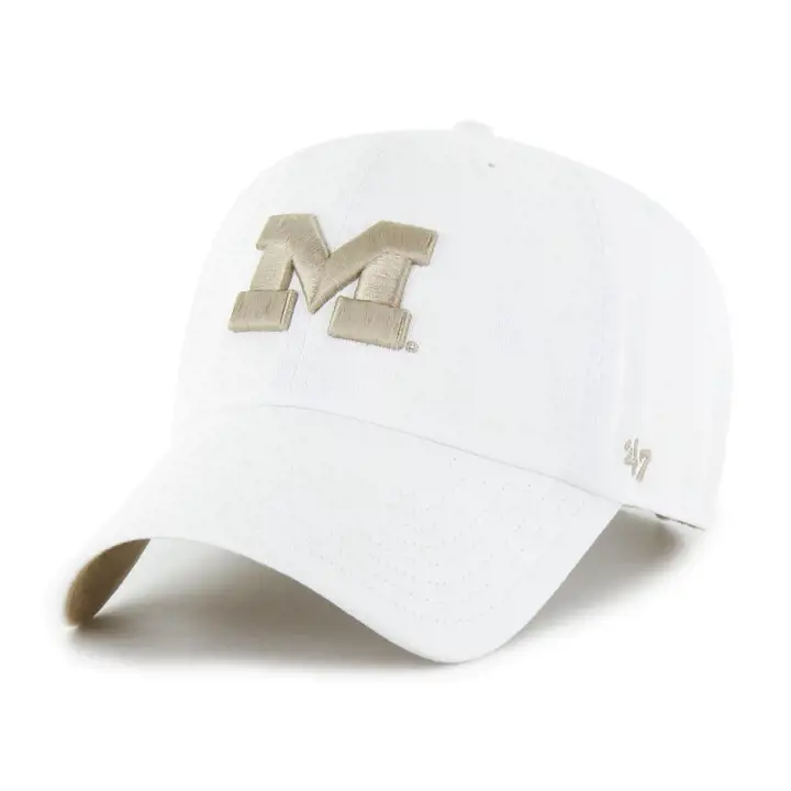 MICHIGAN WOLVERINES NCAA WHITE NOISE 47 CLEAN UP BLANC