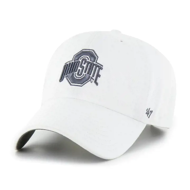 OHIO STATE BUCKEYES NCAA WHITE NOISE 47 CLEAN UP BLANC