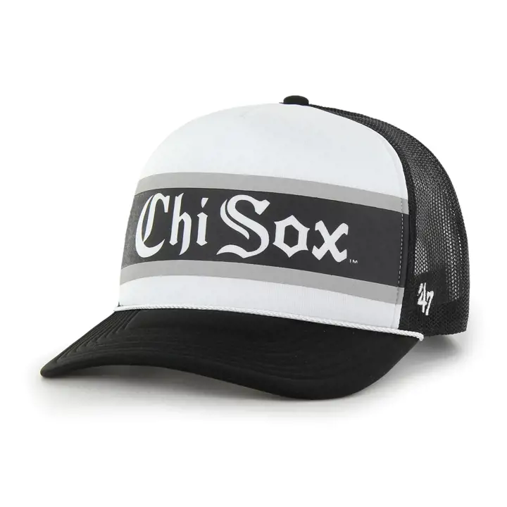 Casquette trucker en mousse '47 MLB REGION des Chicago White Sox, couleur blanc et noir, modèle Cooper