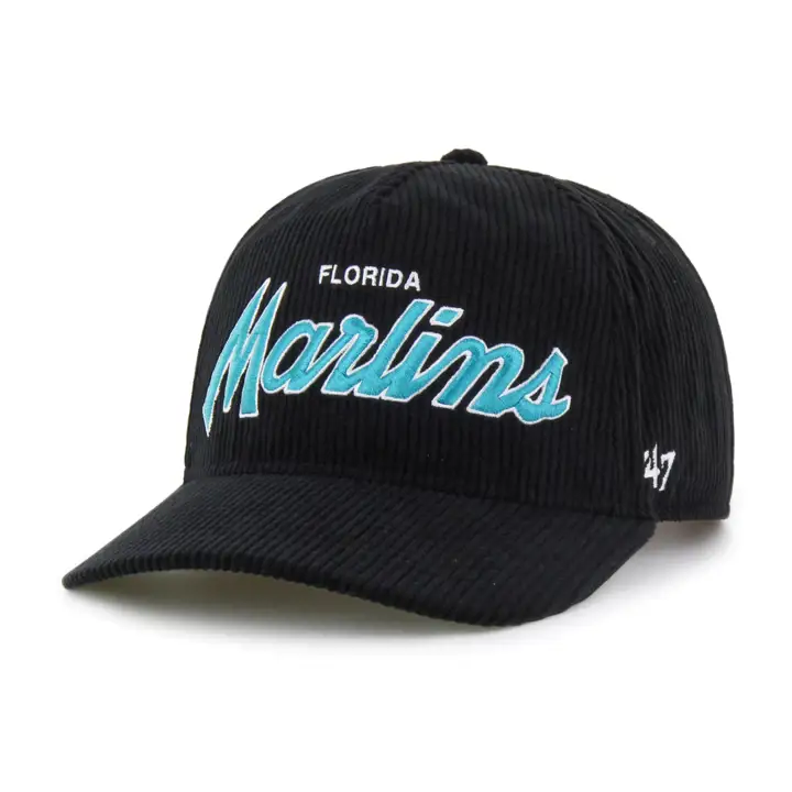 Casquette réglable Miami Marlins MLB CROSSTOWN CORD '47 HITCH Noire