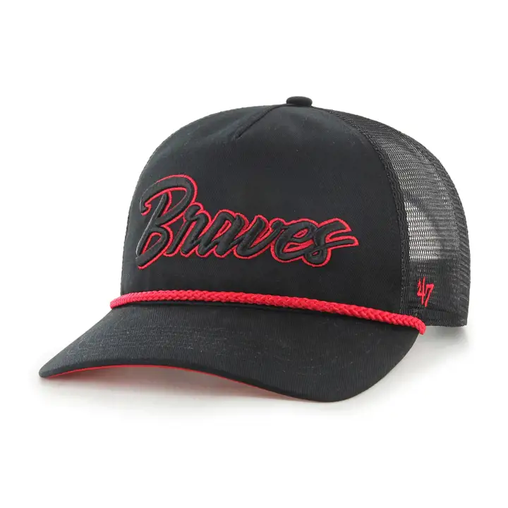 Atlanta Braves MLB BLK POP SCRIPT '47 ROPE HITCH BLK
