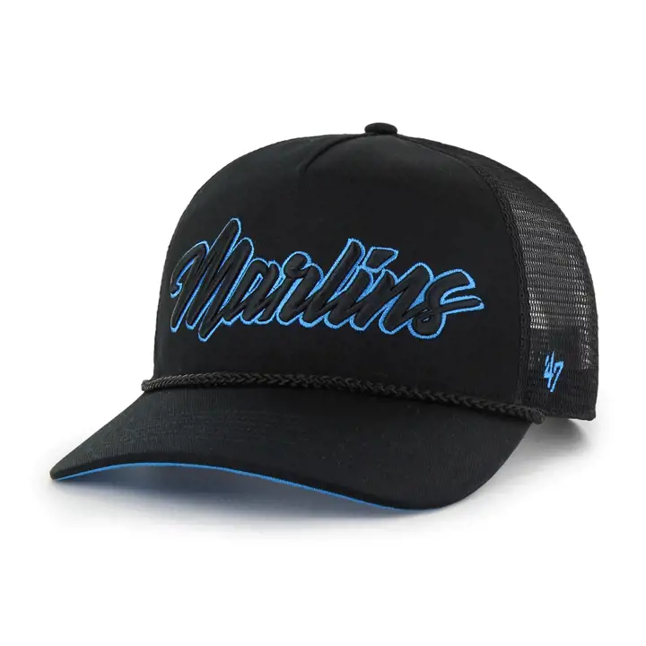Casquette '47 MLB Miami Marlins POP SCRIPT ROPE HITCH Noire