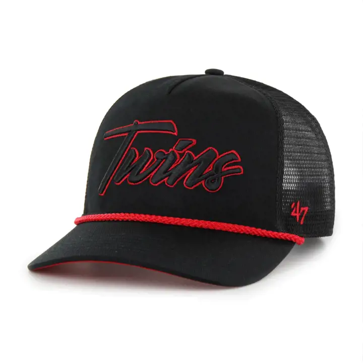 Minnesota Twins MLB BLK POP SCRIPT '47 ROPE HITCH BLK