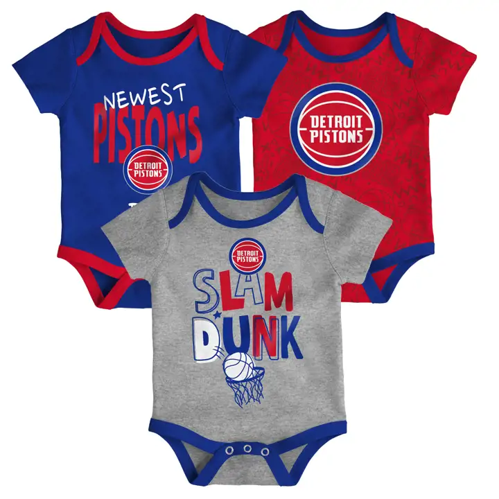 Ensemble de 3 vêtements NBA Detroit Pistons pour nourrissons, collection Slam Dunk, bleu