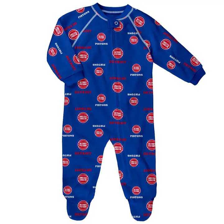 Grenouillère raglan bleue Detroit Pistons NBA pour bébé
