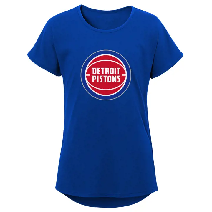 T-shirt bleu à logo principal des Detroit Pistons NBA pour jeunes filles