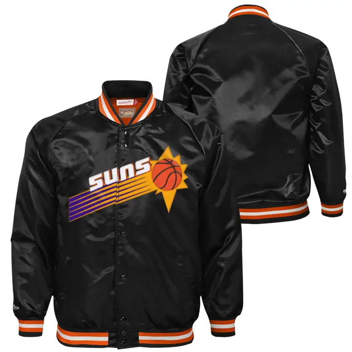 Phoenix Suns NBA Jeunesse M&N Veste en satin NOIRE