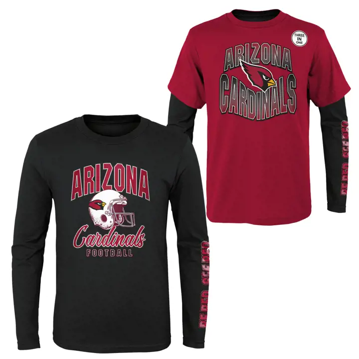 Ensemble de T-shirts 3-en-1 Rouge NFL Arizona Cardinals Jour de Match pour Jeunes