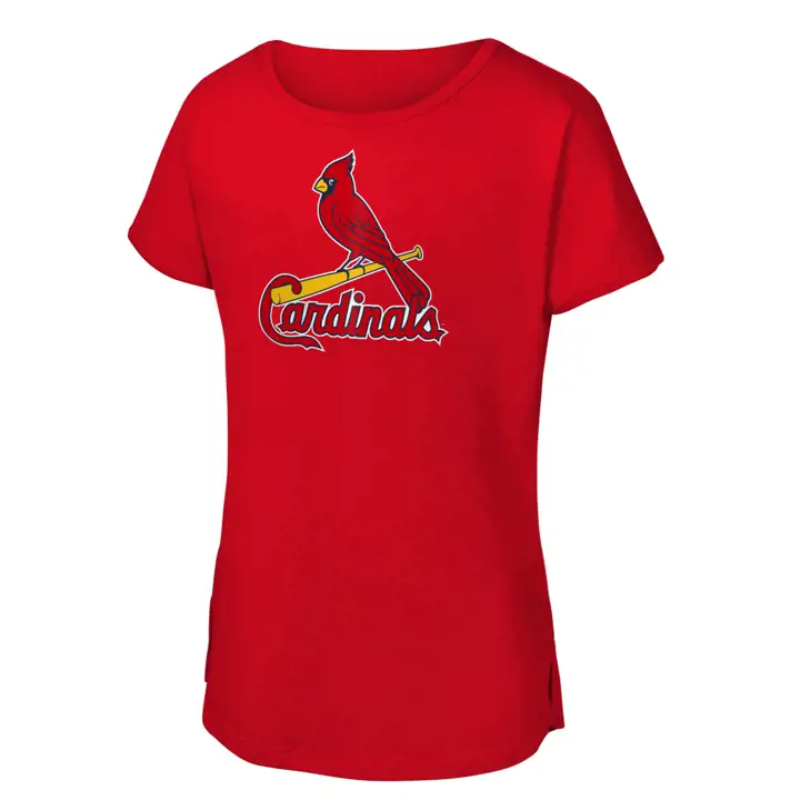 T-shirt rouge à logo principal des Cardinals de St. Louis MLB pour jeunes filles