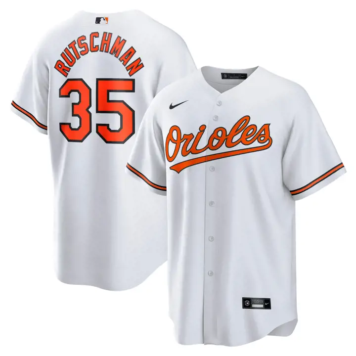 Maillot Réplique Officiel Joueur MLB Orioles Rutschman BLANC