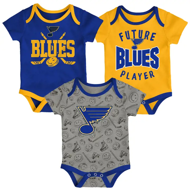 Ensemble de 3 articles pour nourrissons St. Louis Blues LNH "Full Strength" bleu