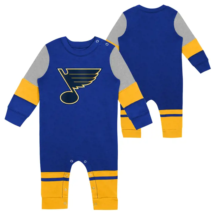 Grenouillère de gardien de but féroce des Blues de St. Louis LNH pour bébé bleue