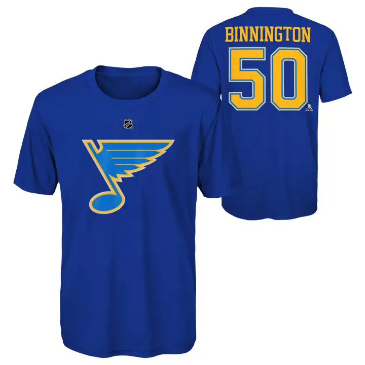 T-shirt joueur Jordan Binn des Blues de St. Louis (LNH), pour jeunes, modèle alternatif