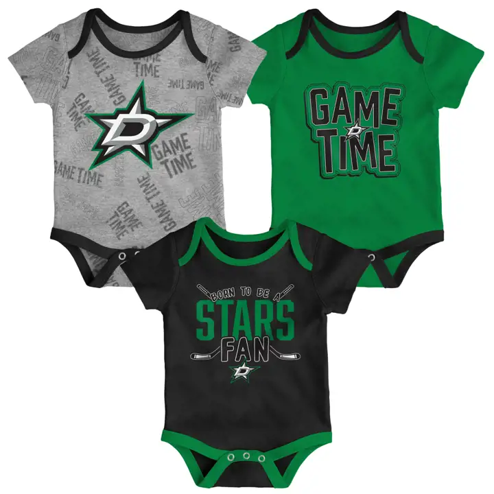 Ensemble de 3 articles pour nourrissons LNH Dallas Stars Game Time, vert