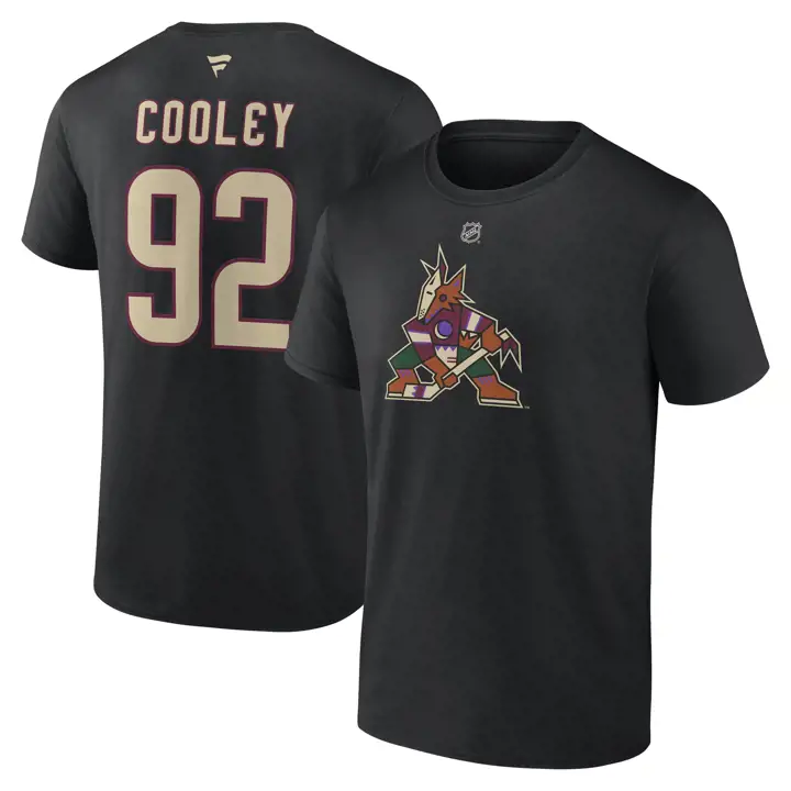 T-shirt authentique AZ COYOTES NHL Stack N&N Logan Cooley BLK