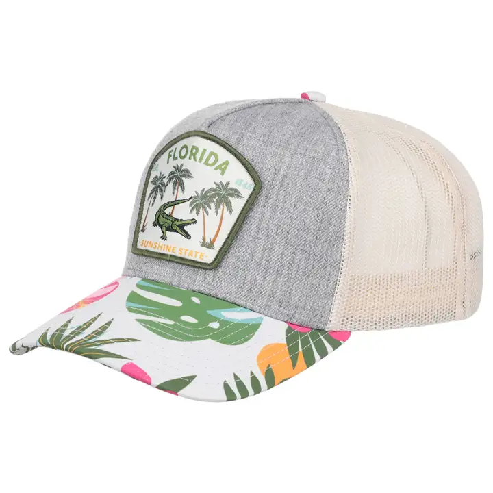 Casquette de Routier Bicolore Écusson Local Floride GRIS/blanc cassé