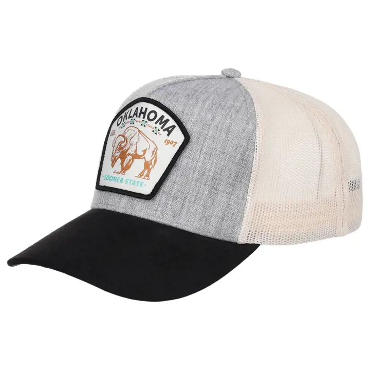 Casquette de routier bicolore Oklahoma Local Patch GRIS/NOIR