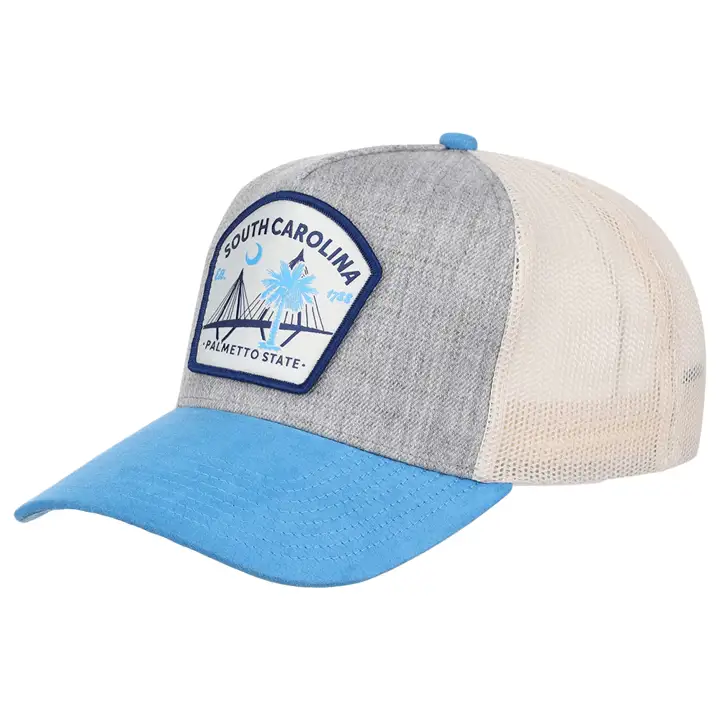 Casquette Trucker Bicolore Grise et Bleue Écusson Local de Caroline du Sud