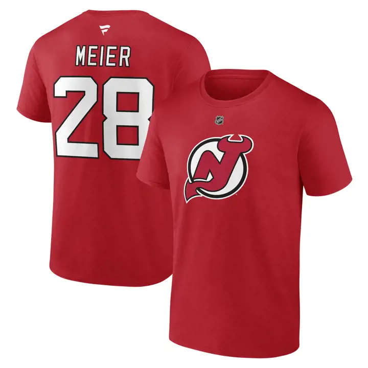 T-shirt authentique des Devils du New Jersey de la LNH Stack N&N Meier Rouge