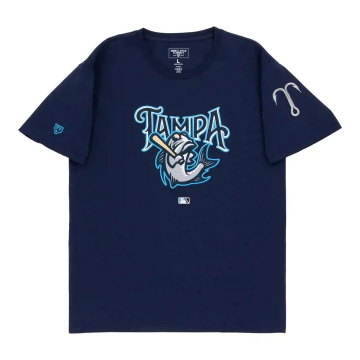 T-shirt bleu marine fashion MiLB Tampa Tarpoons EFF