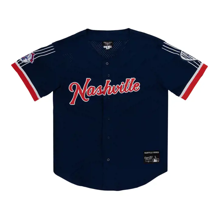 Maillot boutonnable Nashville Sounds EFF MiLB bleu marine