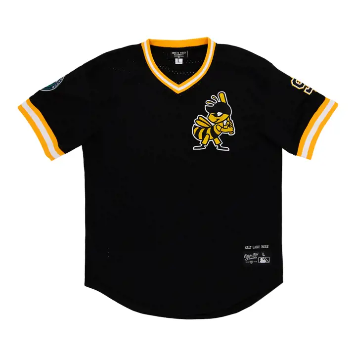 Maillot Col en V EFF MiLB des Bees de Salt Lake City NOIR