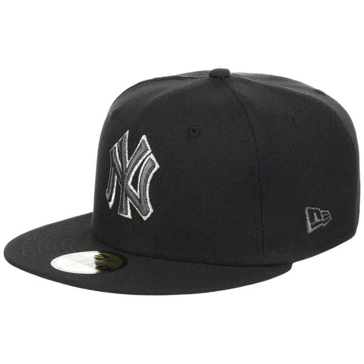 Casquette 59FIFTY MLB Ring of Fire des New York Yankees, noire et argentée