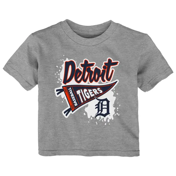 T-shirt Detroit Tigers MLB Bébé Bannière Effet Peinture GRIS
