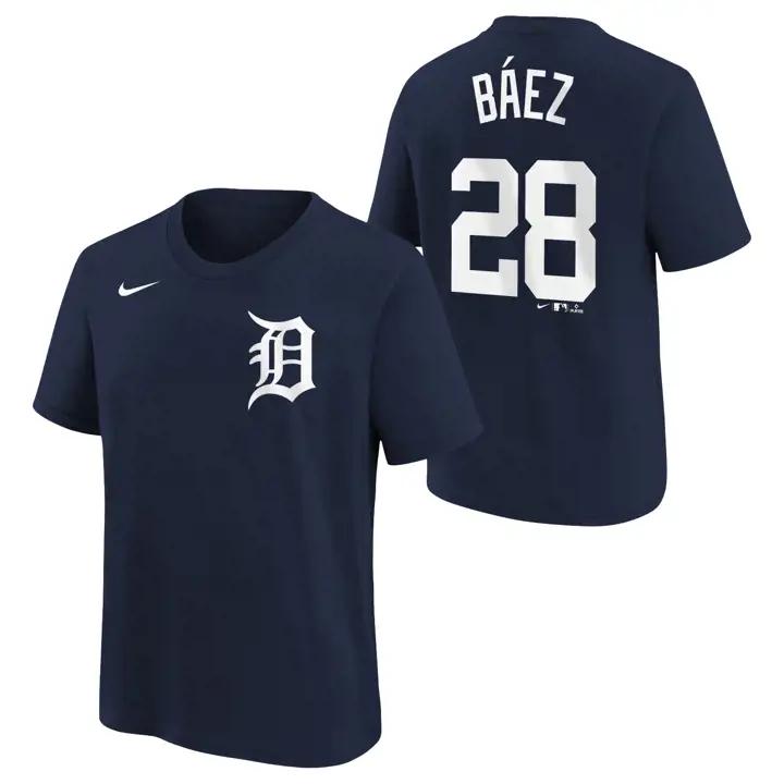 T-shirt de jeune joueur MLB N&N des Detroit Tigers Baez marine