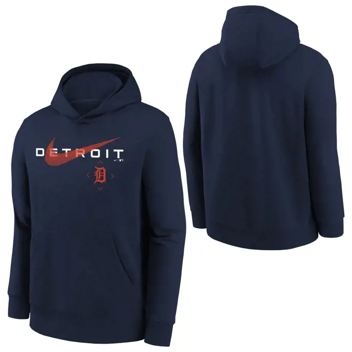 Chandail à capuchon Nike Swoosh pour jeune, équipe MLB des Tigers de Detroit, marine