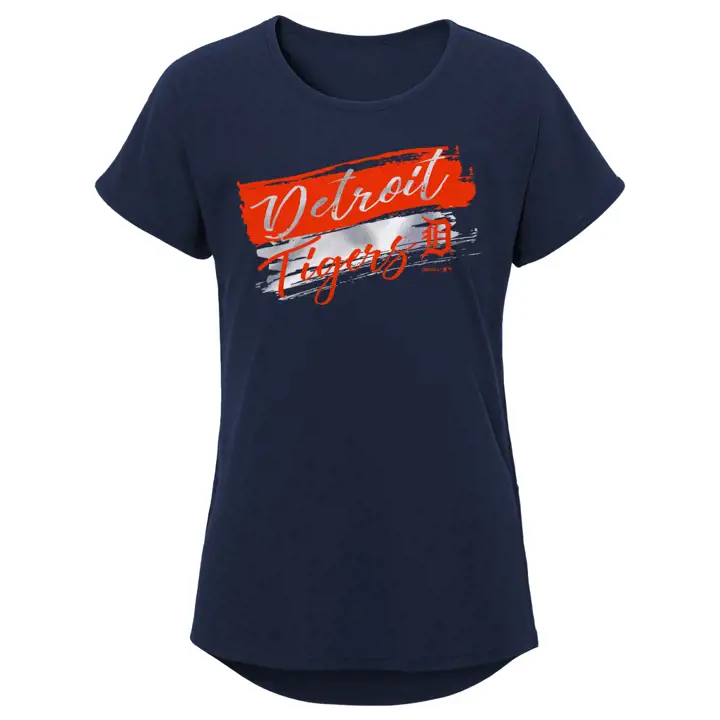 T-shirt Detroit Tigers MLB fille motif coup de pinceau marine