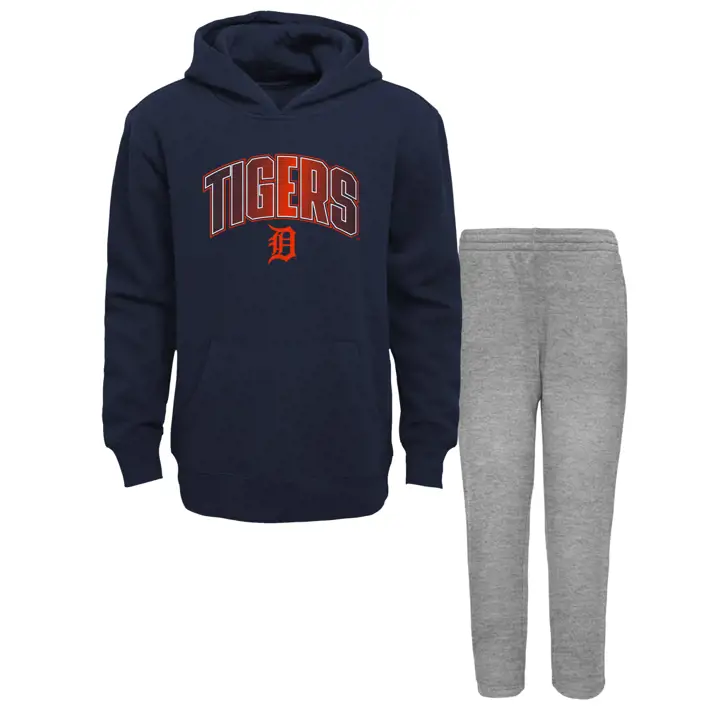 Detroit Tigers MLB INF Ensemble sweat à capuche et pantalon Double Up Navy