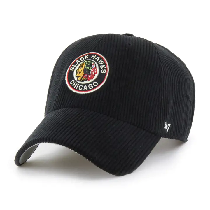 CHICAGO BLACKHAWKS NHL CORD 47 CLEAN UP Vintage NOIR