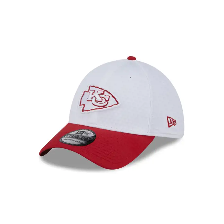 Casquette 39THIRTY blanche d'entraînement des Chiefs de Kansas City 24 NFL