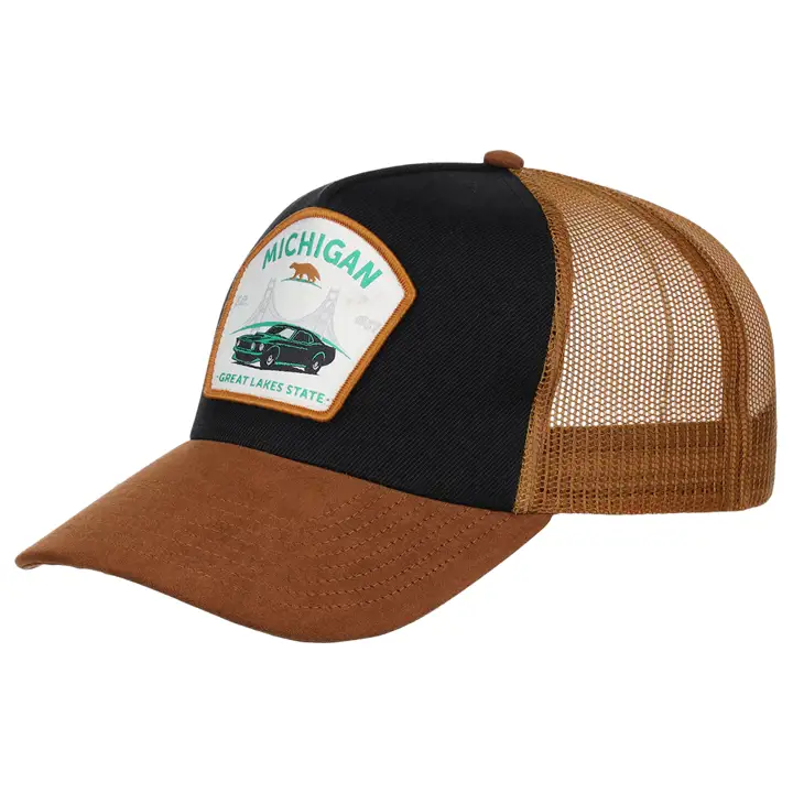 Casquette Trucker Bicolore Michigan Local Patch NOIR/MARRON
