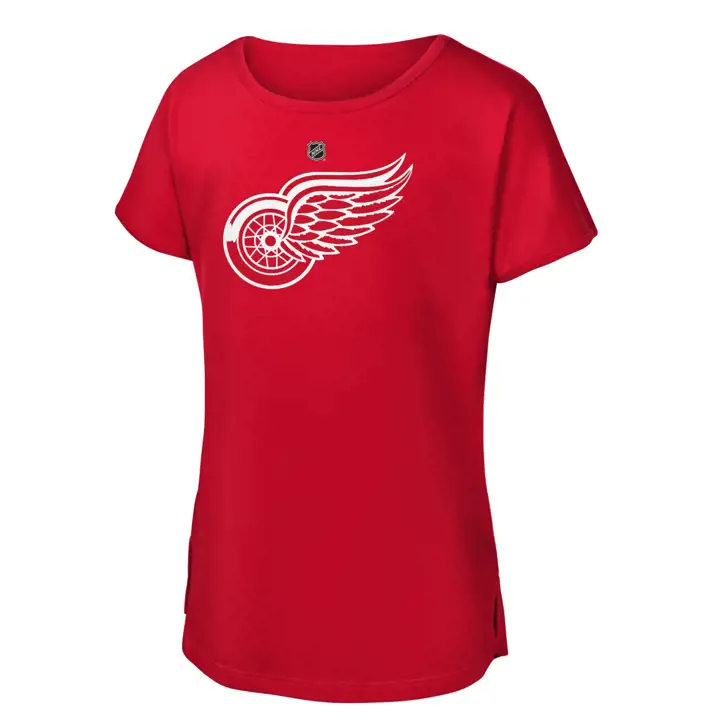 T-shirt rouge à logo principal des Red Wings de Detroit de la LNH pour jeune fille