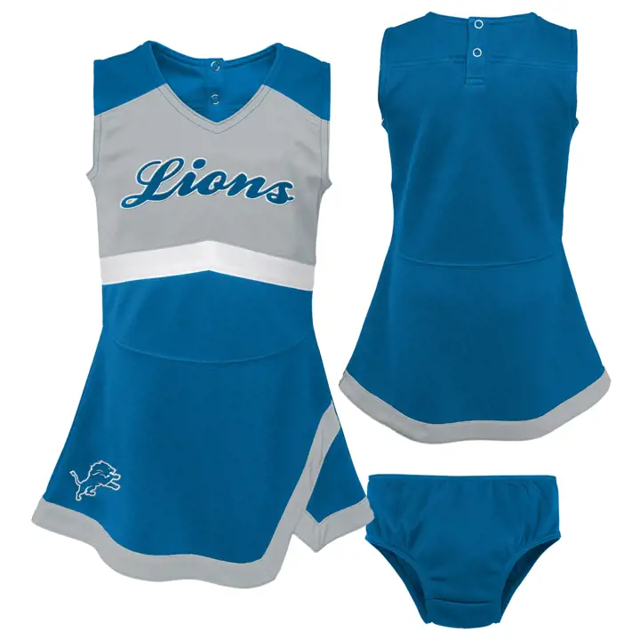 Ensemble de pom-pom girl Detroit Lions NFL pour enfants, bleu