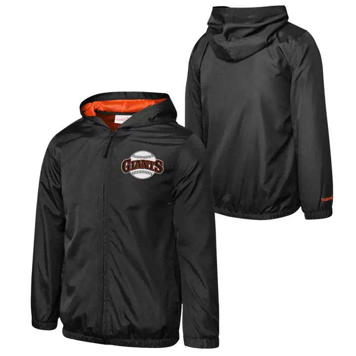San Francisco Giants MLB Jeunes Veste Coupe-Vent M&N Noire