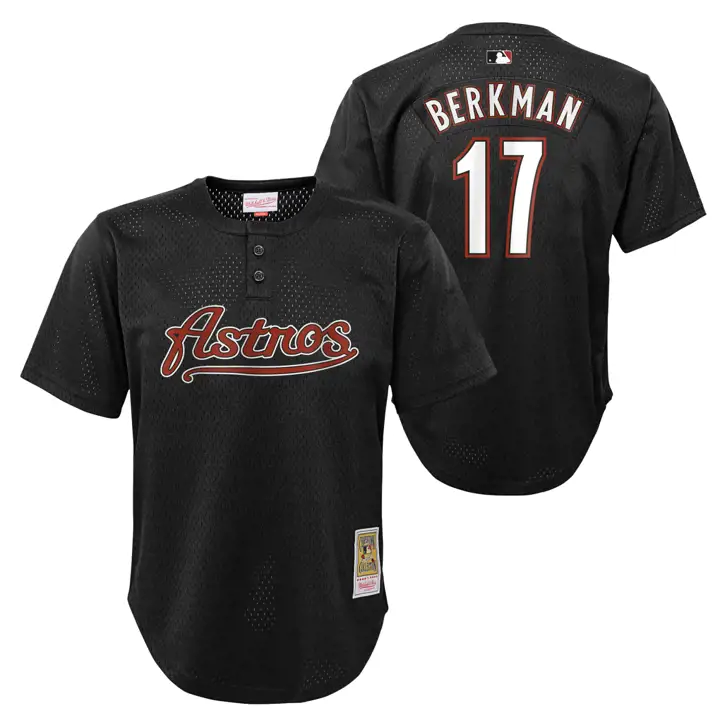 Maillot de baseball en maille pour jeune, Houston Astros MLB, M&N authentique, Lance Berkman