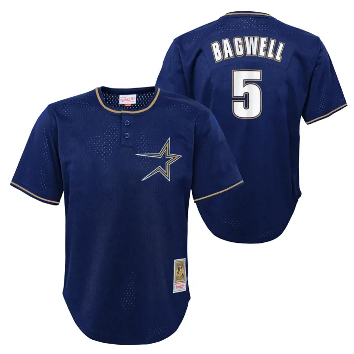 Maillot en mesh pour jeunes MLB authentique M&N Auth BP des Houston Astros, Jeff Bagwell