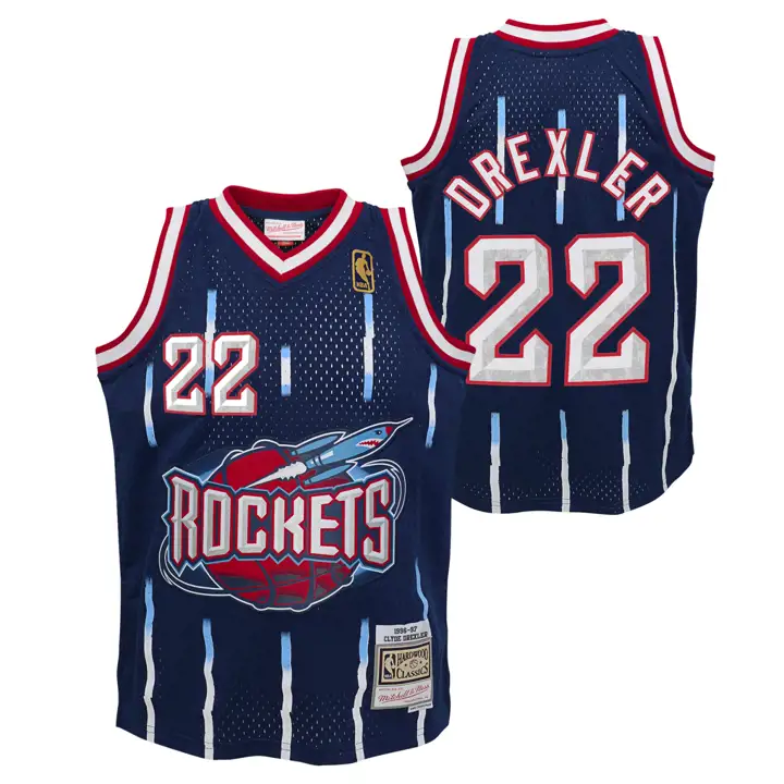 Maillot Swingman Clyde Drexler Vintage NBA Rockets pour jeune